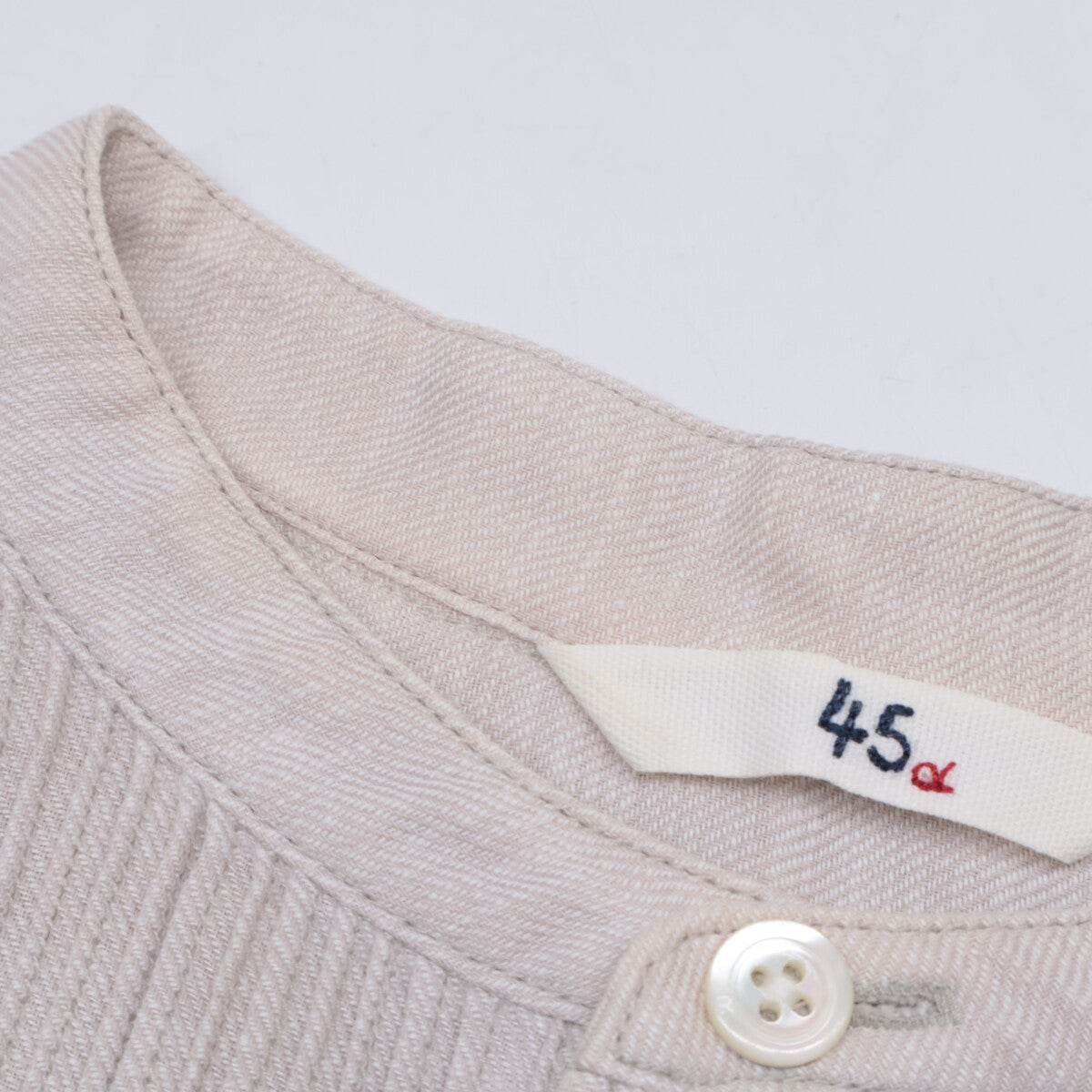 45R フォーティファイブ アール 5093050 ﾍﾞｰｼﾞｭ ｺｯﾄﾝ ﾋﾟﾝﾀｯｸﾌﾟﾙｵｰﾊﾞｰｵｰﾊﾞｰｼｬﾂ トップス 0