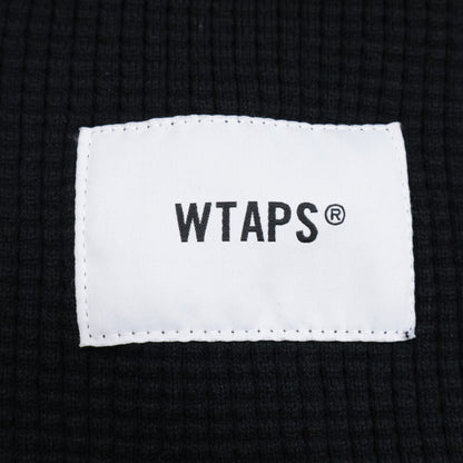 WTAPS ダブルタップス 25年製 ﾌﾞﾗｯｸ ﾜｯﾌﾙﾆｯﾄ ｼｮｰﾄｽﾘｰﾌﾞ ﾎﾟﾛｼｬﾂ トップス X03