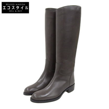 SARTORE サルトル 未使用 レザー ジョッキー ロングブーツ レディース ダークグレー 37 SR4457 シューズ 37
