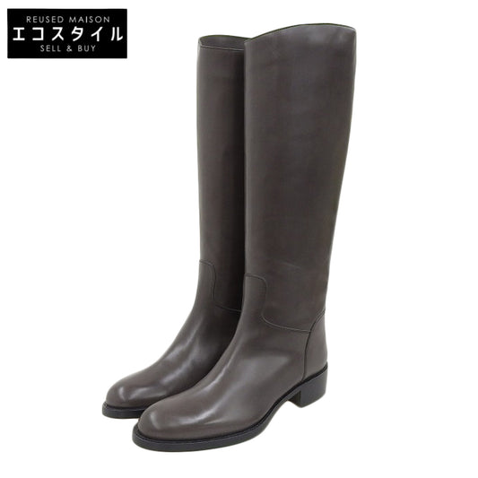 SARTORE サルトル 未使用 レザー ジョッキー ロングブーツ レディース ダークグレー 37 SR4457 シューズ 37