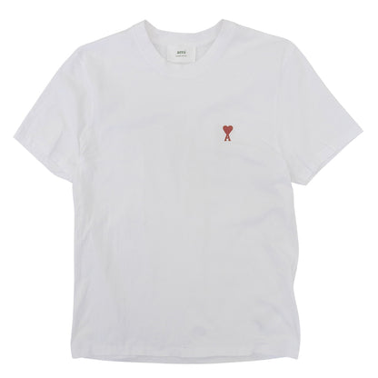 AMI PARIS アミパリス 美品 コットン ワンポイントロゴ Tシャツ トップス メンズ 白 ホワイト M トップス M