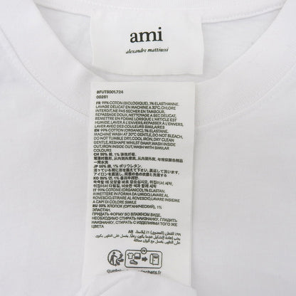 AMI PARIS アミパリス 美品 コットン ワンポイントロゴ Tシャツ トップス メンズ 白 ホワイト M トップス M