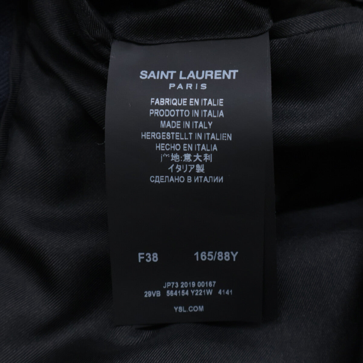 Yves Saint-Laurent イヴサンローラン 19年製　ﾈｲﾋﾞｰ ﾋﾟｰｸﾄﾞﾗﾍﾟﾙ ﾀﾞﾌﾞﾙﾃｰﾗｰﾄﾞｼﾞｬｹｯﾄ ジャケット 38