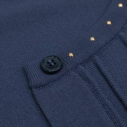 Salvatore Ferragamo サルヴァトーレフェラガモ 0718924 ﾈｲﾋﾞｰ ﾚｰﾖﾝ×ﾅｲﾛﾝ ｶﾞﾝﾁｰﾆﾁｬｰﾑ ｽﾀｯｽﾞﾃﾞｻﾞｲﾝｶｰﾃﾞｨｶﾞﾝ トップス M