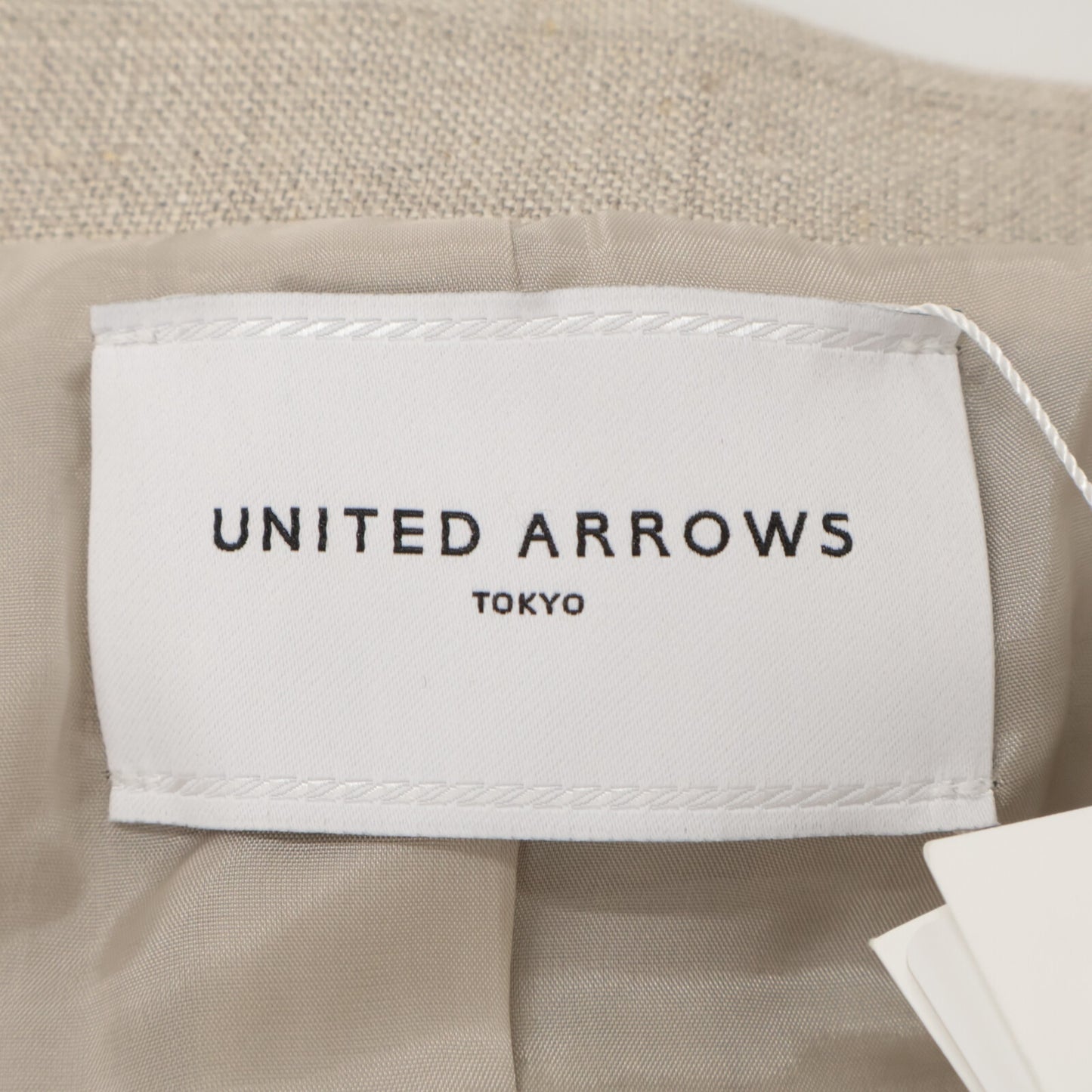 UNITED ARROWS ユナイテッドアローズ ﾍﾞｰｼﾞｭ ﾘﾈﾝ ﾀﾞﾌﾞﾙﾌﾞﾚｽﾄｼﾞｬｹｯﾄ ジャケット 34