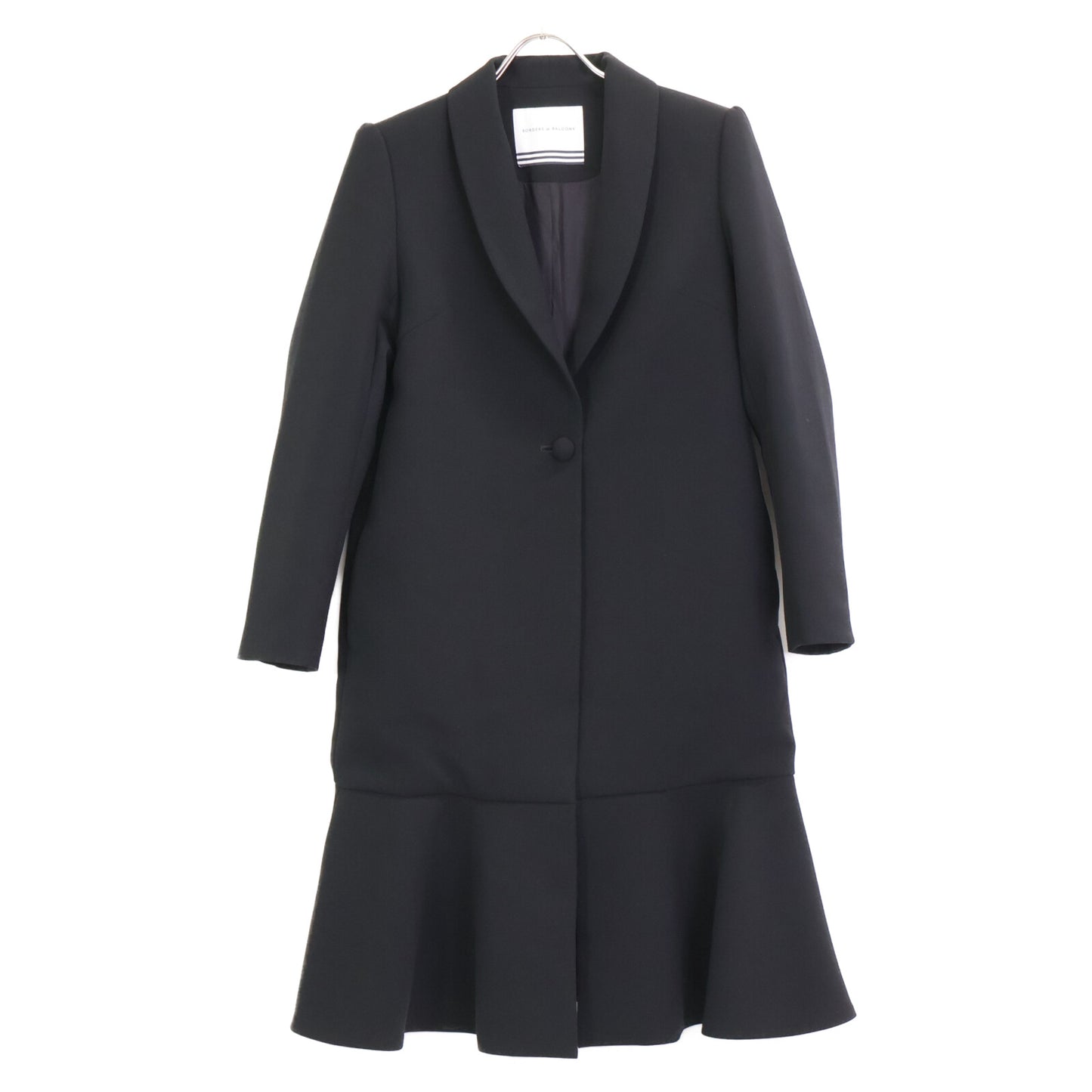 BORDERS at BALCONY ボーダーズアットバルコニー BD2111-3A-09 21SS ﾌﾞﾗｯｸ ﾁｪｽﾀｰﾌﾘﾙｺｰﾄ コート 36