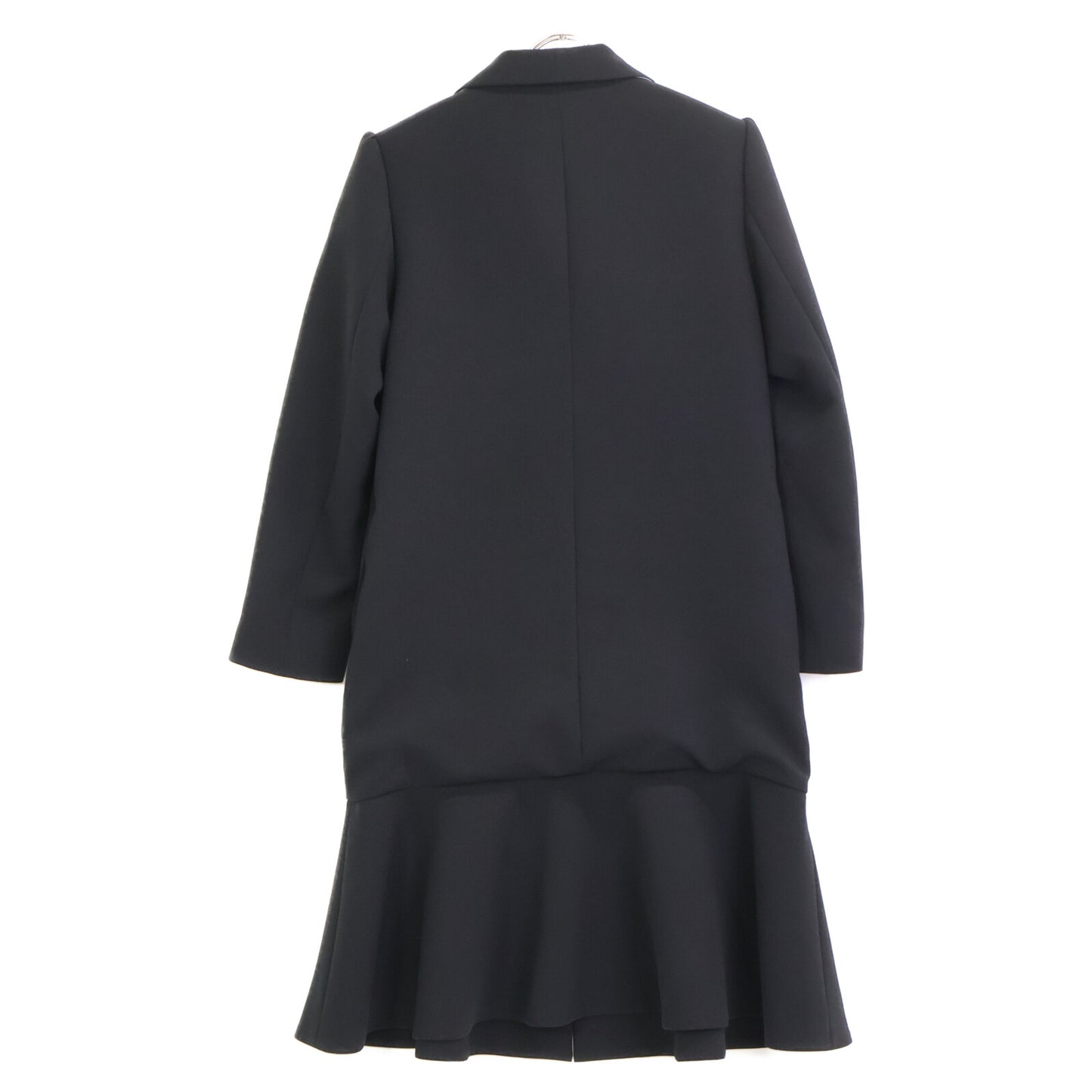 BORDERS at BALCONY ボーダーズアットバルコニー BD2111-3A-09 21SS ﾌﾞﾗｯｸ ﾁｪｽﾀｰﾌﾘﾙｺｰﾄ コート 36