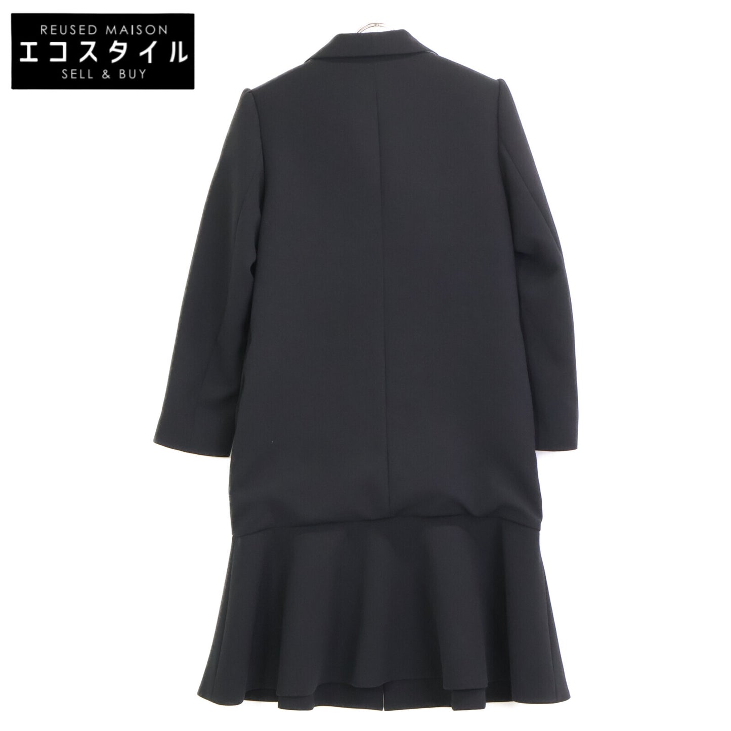 BORDERS at BALCONY ボーダーズアットバルコニー BD2111-3A-09 21SS ﾌﾞﾗｯｸ ﾁｪｽﾀｰﾌﾘﾙｺｰﾄ コート 36