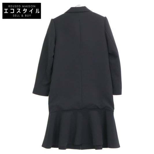 BORDERS at BALCONY ボーダーズアットバルコニー BD2111-3A-09 21SS ﾌﾞﾗｯｸ ﾁｪｽﾀｰﾌﾘﾙｺｰﾄ コート 36