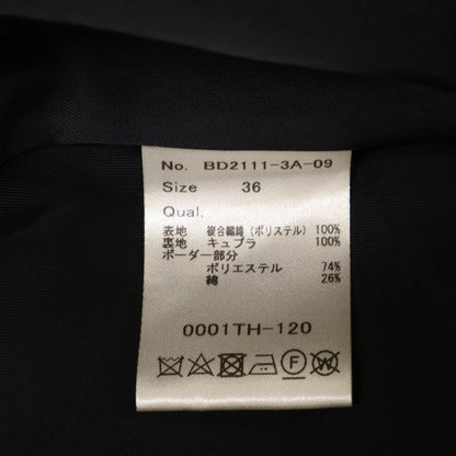 BORDERS at BALCONY ボーダーズアットバルコニー BD2111-3A-09 21SS ﾌﾞﾗｯｸ ﾁｪｽﾀｰﾌﾘﾙｺｰﾄ コート 36