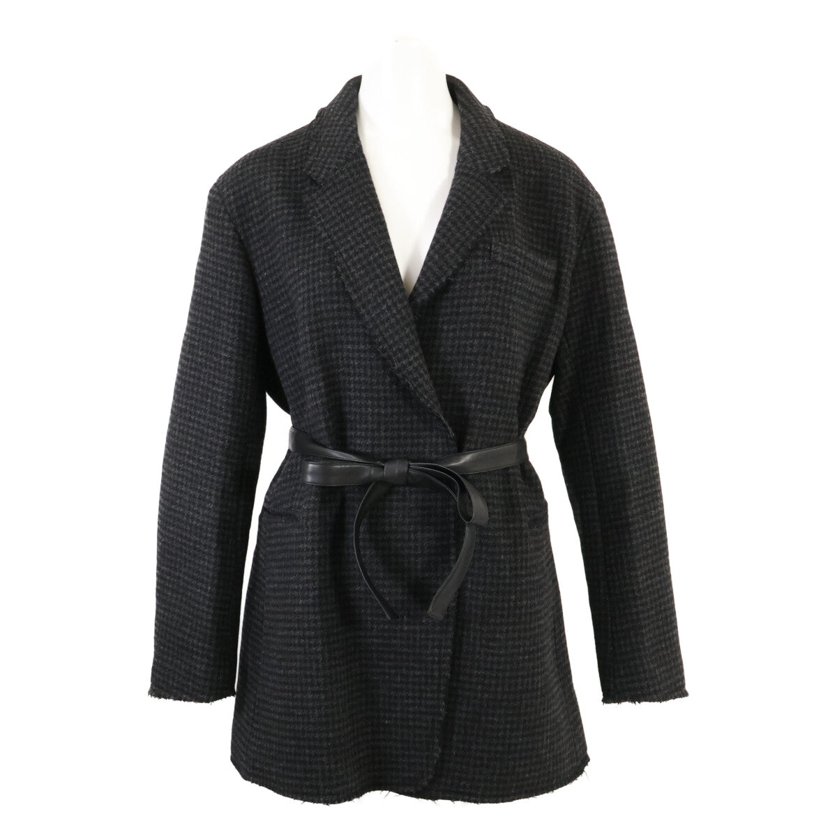 THIRD MAGAZINE サードマガジン A0843FJ 404 ﾌﾞﾗｯｸ ｳｰﾙ ﾊｳﾝﾄﾞﾄｩｰｽｼﾞｬｹｯﾄｺｰﾄ コート 9