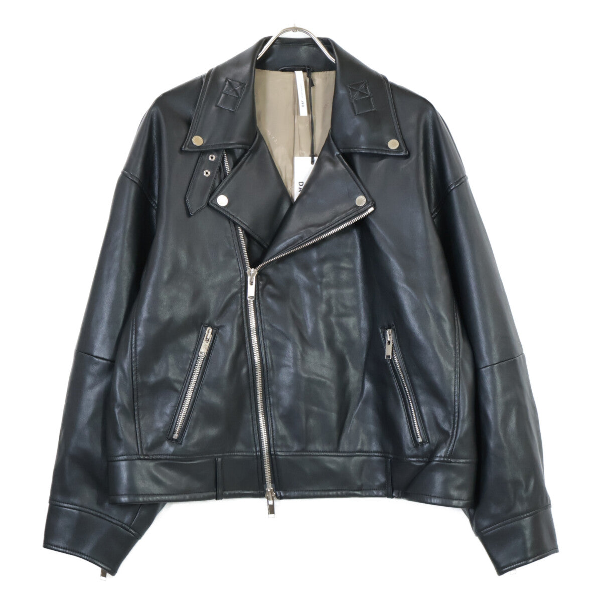 upper hights アッパーハイツ 870D00902BLK 24SS ﾌﾞﾗｯｸ ﾌｪｲｸﾚｻﾞｰ THE RIDERS SHORT ﾀﾞﾌﾞﾙﾗｲﾀﾞｰｽｼﾞｬｹｯﾄ ジャケット 1