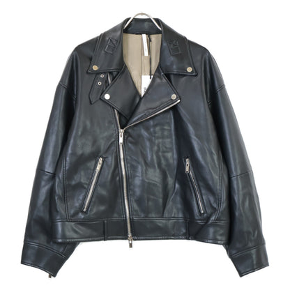 upper hights アッパーハイツ 870D00902BLK 24SS ﾌﾞﾗｯｸ ﾌｪｲｸﾚｻﾞｰ THE RIDERS SHORT ﾀﾞﾌﾞﾙﾗｲﾀﾞｰｽｼﾞｬｹｯﾄ ジャケット 1