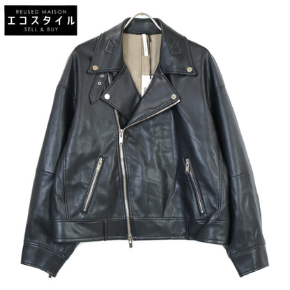 upper hights アッパーハイツ 870D00902BLK 24SS ﾌﾞﾗｯｸ ﾌｪｲｸﾚｻﾞｰ THE RIDERS SHORT ﾀﾞﾌﾞﾙﾗｲﾀﾞｰｽｼﾞｬｹｯﾄ ジャケット 1