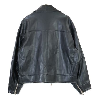 upper hights アッパーハイツ 870D00902BLK 24SS ﾌﾞﾗｯｸ ﾌｪｲｸﾚｻﾞｰ THE RIDERS SHORT ﾀﾞﾌﾞﾙﾗｲﾀﾞｰｽｼﾞｬｹｯﾄ ジャケット 1