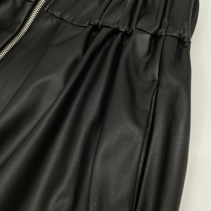 upper hights アッパーハイツ 20JD00602BLK 24SS ﾌﾞﾗｯｸ ﾌｪｲｸﾚｻﾞｰ Kylie ﾌﾚｱｽｶｰﾄ スカート 1