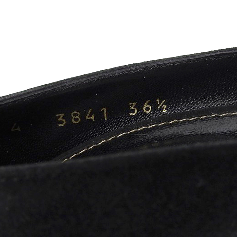 Sergio Rossi セルジオロッシ 美品 スエード ヒールパンプス レディース 黒 ブラック 36 1/2 シューズ 36 1/2