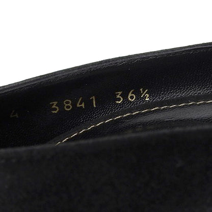 Sergio Rossi セルジオロッシ 美品 スエード ヒールパンプス レディース 黒 ブラック 36 1/2 シューズ 36 1/2