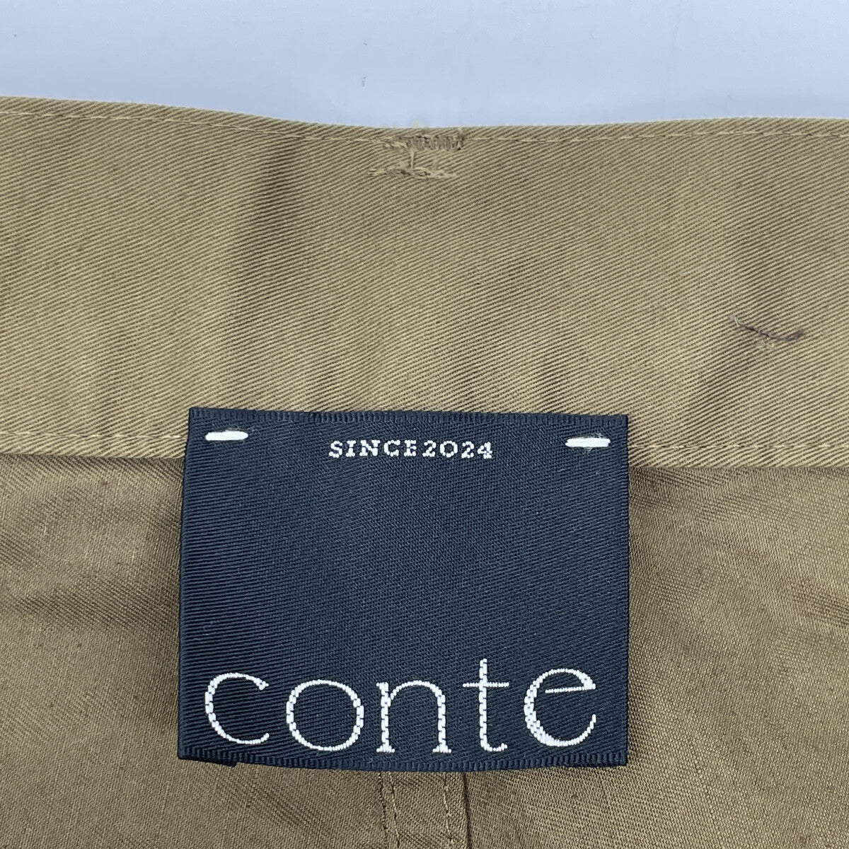 CONTE コンテ 25SS 8514-144-0030 ｶｰｷ ｺｯﾄﾝ×ﾘﾈﾝ ﾗｯﾌﾟﾁﾉﾃｰﾊﾟｰﾄﾞﾜｲﾄﾞﾊﾟﾝﾂ ボトムス 38