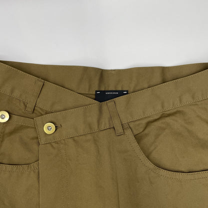 CONTE コンテ 25SS 8514-144-0030 ｶｰｷ ｺｯﾄﾝ×ﾘﾈﾝ ﾗｯﾌﾟﾁﾉﾃｰﾊﾟｰﾄﾞﾜｲﾄﾞﾊﾟﾝﾂ ボトムス 38