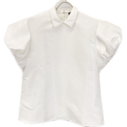 YOKOCHAN ヨーコチャン YCB-124-421 24年製 ﾎﾜｲﾄ ﾎﾞﾘｭｰﾑｽﾘｰﾌﾞﾎﾟｲﾝﾄｶﾗｰﾌﾞﾗｳｽ トップス F