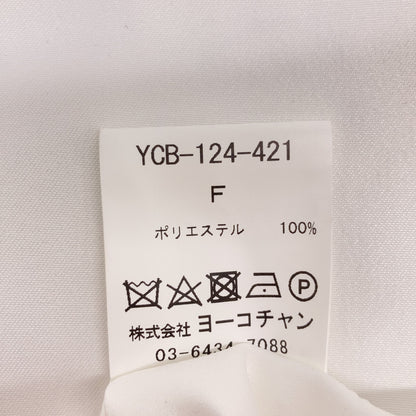 YOKOCHAN ヨーコチャン YCB-124-421 24年製 ﾎﾜｲﾄ ﾎﾞﾘｭｰﾑｽﾘｰﾌﾞﾎﾟｲﾝﾄｶﾗｰﾌﾞﾗｳｽ トップス F