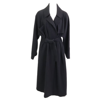 COGTHEBIGSMOKE コグザビッグスモーク 3802-224-201-1 ﾌﾞﾗｯｸ ｳｰﾙ×ﾅｲﾛﾝ ﾎﾞﾀﾝﾚｽ ﾍﾞﾙﾃｯﾄﾞﾄﾚﾝﾁｺｰﾄ コート 表記無し