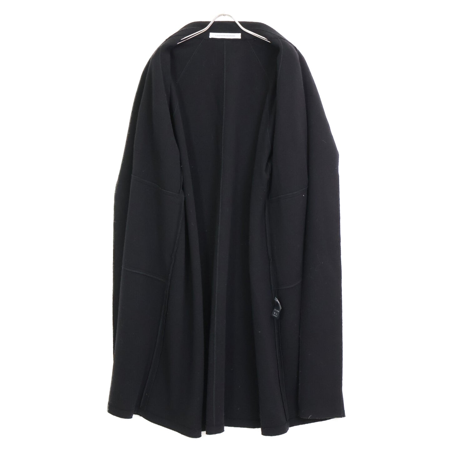 COGTHEBIGSMOKE コグザビッグスモーク 3802-224-201-1 ﾌﾞﾗｯｸ ｳｰﾙ×ﾅｲﾛﾝ ﾎﾞﾀﾝﾚｽ ﾍﾞﾙﾃｯﾄﾞﾄﾚﾝﾁｺｰﾄ コート 表記無し