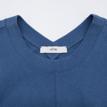 ATON エイトン ﾌﾞﾙｰ SUVIN AIR SPINNING FLARED DRESS ワンピース 01