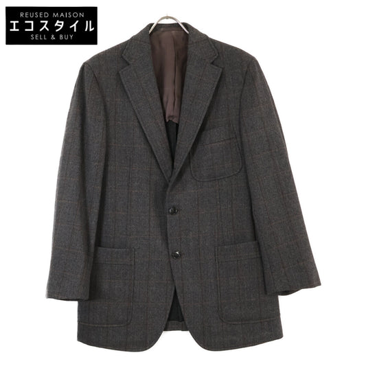 Belvest ベルベスト 【ESTNATION別注】ｸﾞﾚｰ×ﾌﾞﾗｳﾝ ｳｰﾙ100 3B ｼﾞｬｹｯﾄ ジャケット 48