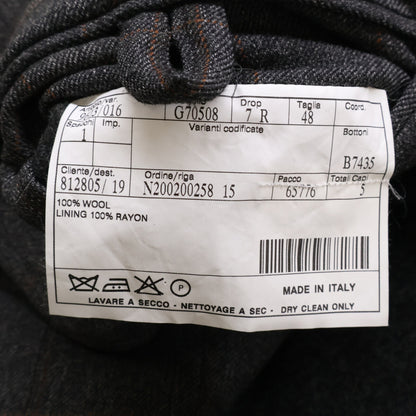 Belvest ベルベスト 【ESTNATION別注】ｸﾞﾚｰ×ﾌﾞﾗｳﾝ ｳｰﾙ100 3B ｼﾞｬｹｯﾄ ジャケット 48