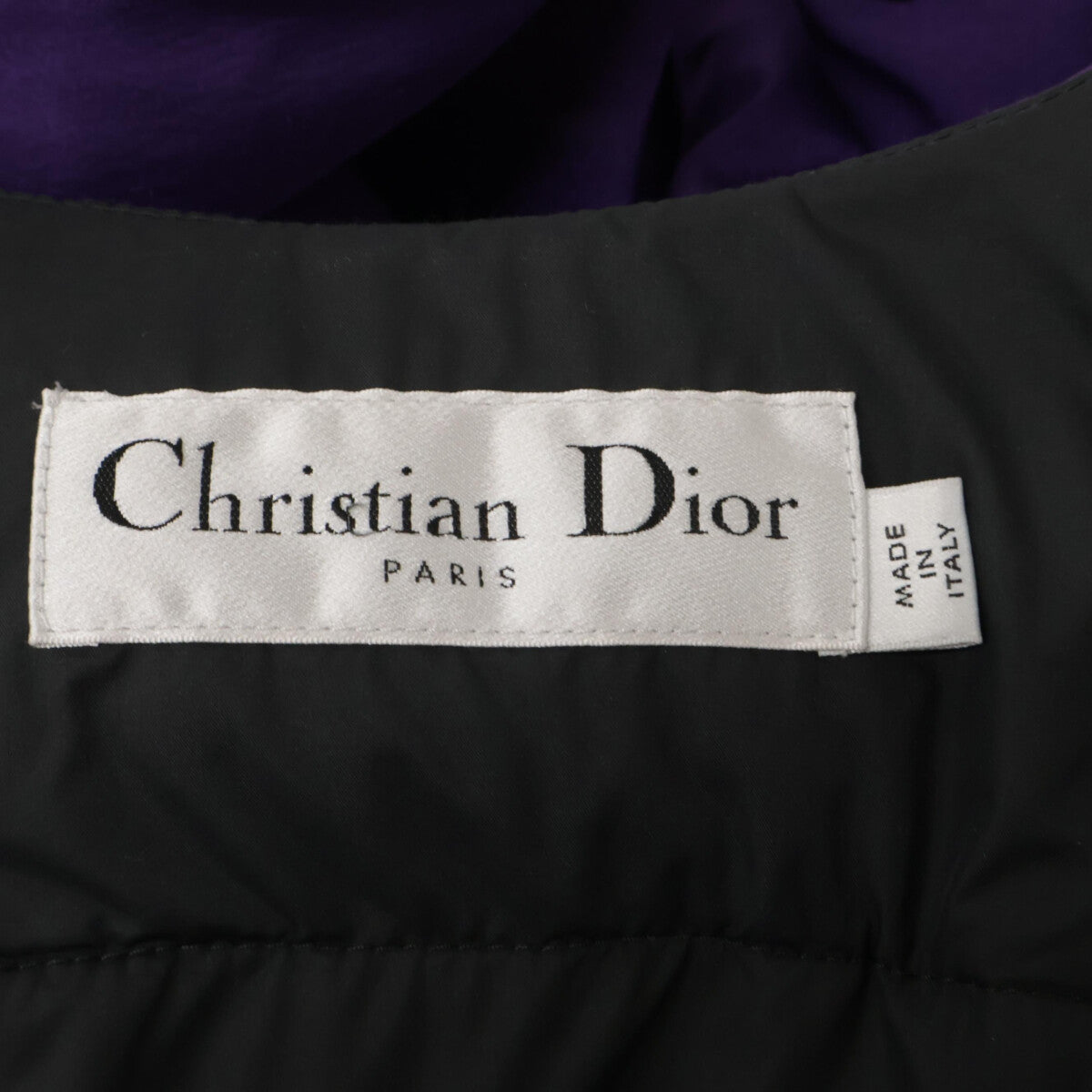 Christian Dior クリスチャンディオール 347C52A1537 BEE シルク混 ベルト付きパファ― ジャケット XS