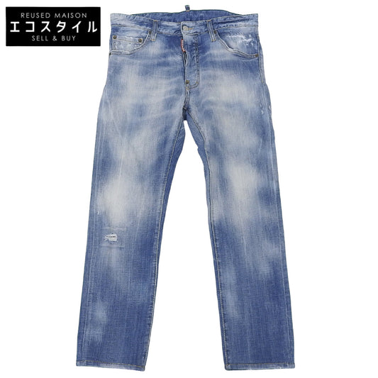 DSQUARED2 ディースクエアード COOL GUY JEAN クラッシュ加工デニムパンツ ボトムス メンズ ブルー 46 S71LB0901 21SS ボトムス 46