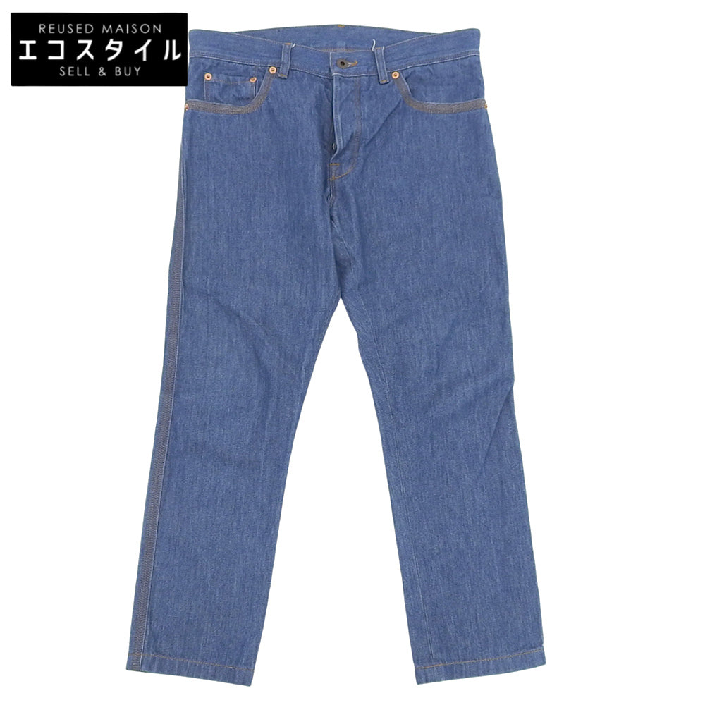 VALENTINO ヴァレンティノ レザーパッチボタン フライ デニムパンツ ボトムス メンズ ブルー S29 L32 JVODEJC12PR ボトムス S29 L32