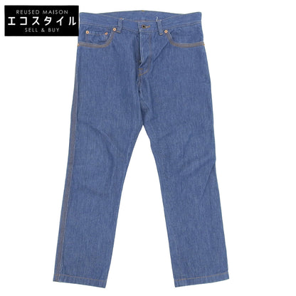 VALENTINO ヴァレンティノ レザーパッチボタン フライ デニムパンツ ボトムス メンズ ブルー S29 L32 JVODEJC12PR ボトムス S29 L32