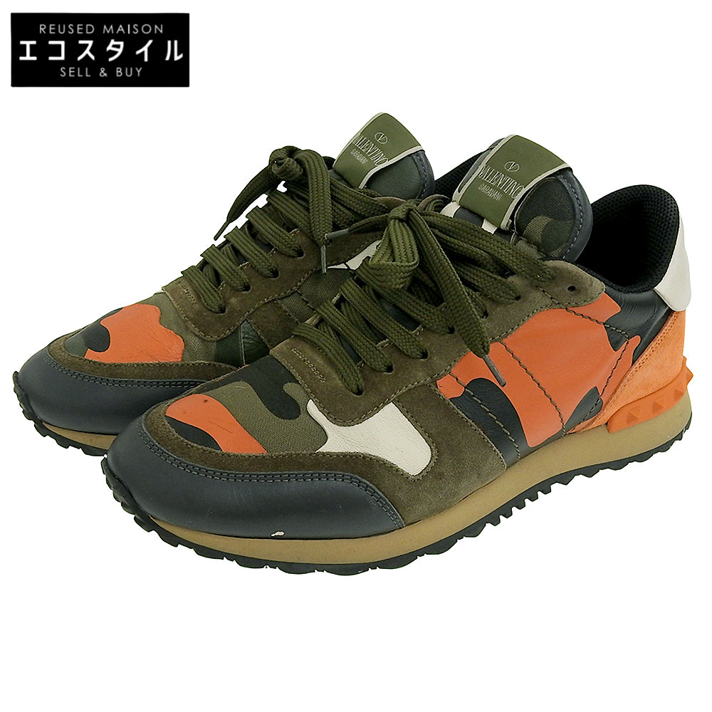 Valentino Garavani ヴァレンティノガラヴァーニ スエード カモフラスニーカー シューズ メンズ オレンジ×マルチカラー 40 FN723Y2 シューズ 40
