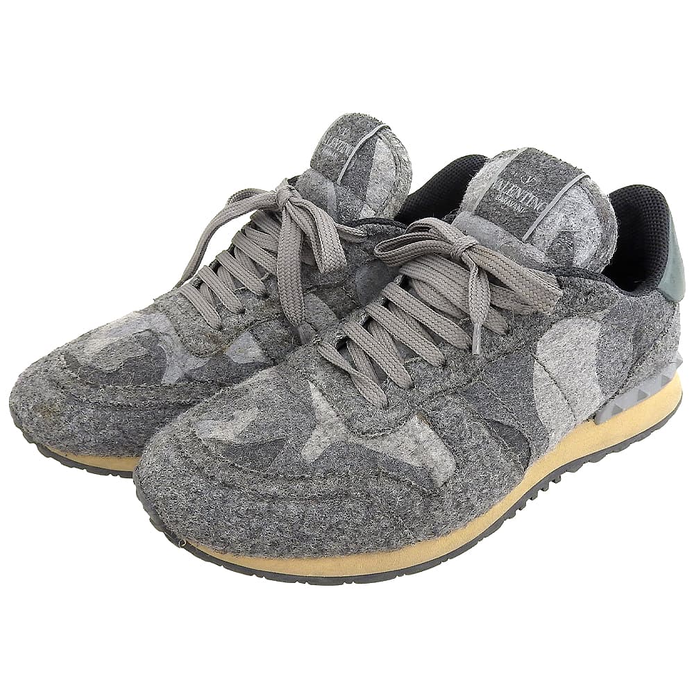 Valentino Garavani ヴァレンティノガラヴァーニ カモフラローカットスニーカー シューズ メンズ グレー 25.0cm LSJ723Y シューズ 40