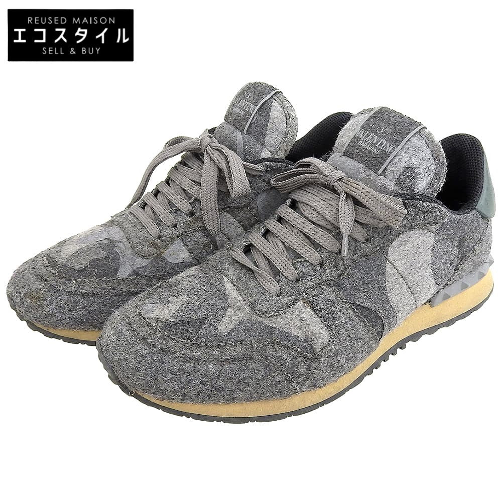Valentino Garavani ヴァレンティノガラヴァーニ カモフラローカットスニーカー シューズ メンズ グレー 25.0cm LSJ723Y シューズ 40