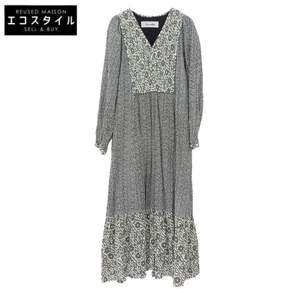 Saramallika サラマリカ ダブルフラワープリント コットン ワンピース レディース ホワイト×ブラック ワンピース ―