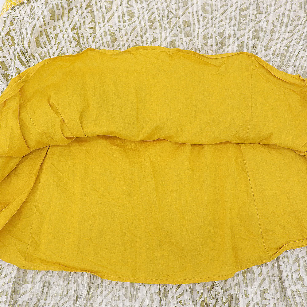 Saramallika サラマリカ ダブルフラワープリン ト コットン ワンピース レディース イエロー×ホワイト ワンピース ―