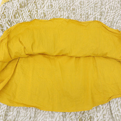 Saramallika サラマリカ ダブルフラワープリン ト コットン ワンピース レディース イエロー×ホワイト ワンピース ―