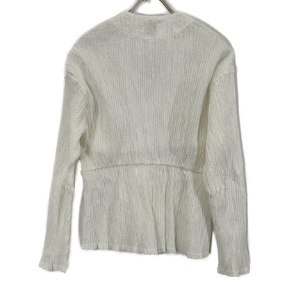 6 ROKU ロク ﾎﾜｲﾄ ｼｪﾙﾎﾞﾀﾝｼｭﾘﾝｸ加工ｼｬﾂﾌﾞﾗｳｽ トップス 表記なし