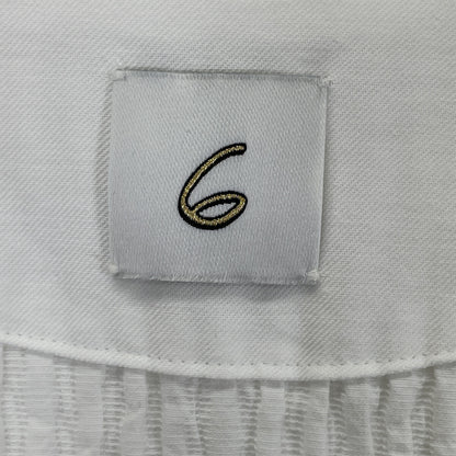 6 ROKU ロク ﾎﾜｲﾄ ｼｪﾙﾎﾞﾀﾝｼｭﾘﾝｸ加工ｼｬﾂﾌﾞﾗｳｽ トップス 表記なし