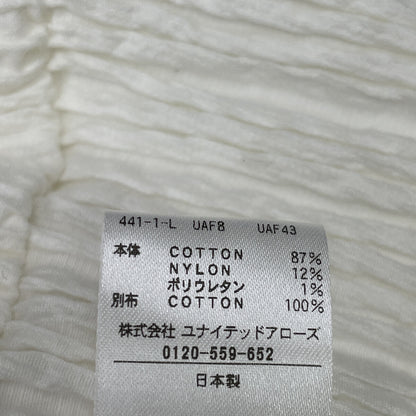 6 ROKU ロク ﾎﾜｲﾄ ｼｪﾙﾎﾞﾀﾝｼｭﾘﾝｸ加工ｼｬﾂﾌﾞﾗｳｽ トップス 表記なし