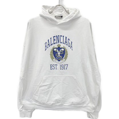 BALENCIAGA バレンシアガ 【UNISEX】674986 22SS ﾎﾜｲﾄ ｶﾚｯｼﾞﾌｰﾃﾞｨ ﾊﾟｰｶ トップス L