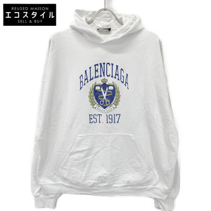 BALENCIAGA バレンシアガ 【UNISEX】674986 22SS ﾎﾜｲﾄ ｶﾚｯｼﾞﾌｰﾃﾞｨ ﾊﾟｰｶ トップス L