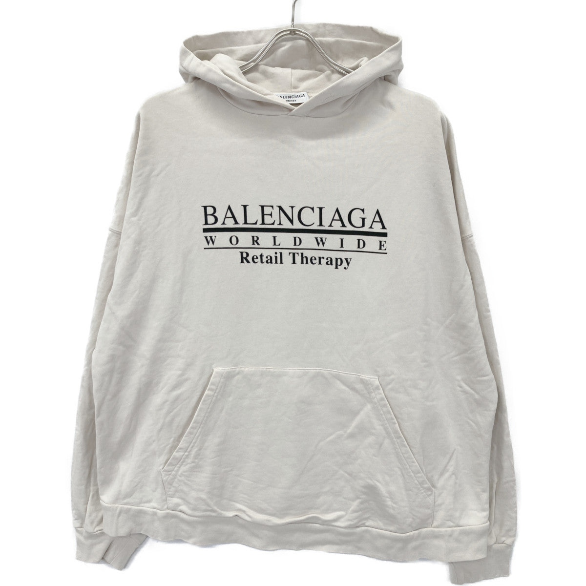 BALENCIAGA バレンシアガ 【UNISEX】675003 21年 ｱｲﾎﾞﾘｰ ﾘﾃｲﾙｾﾗﾋﾟｰ ﾛｺﾞﾌﾟﾘﾝﾄﾌｰﾃﾞｨ ﾊﾟｰｶ トップス 2