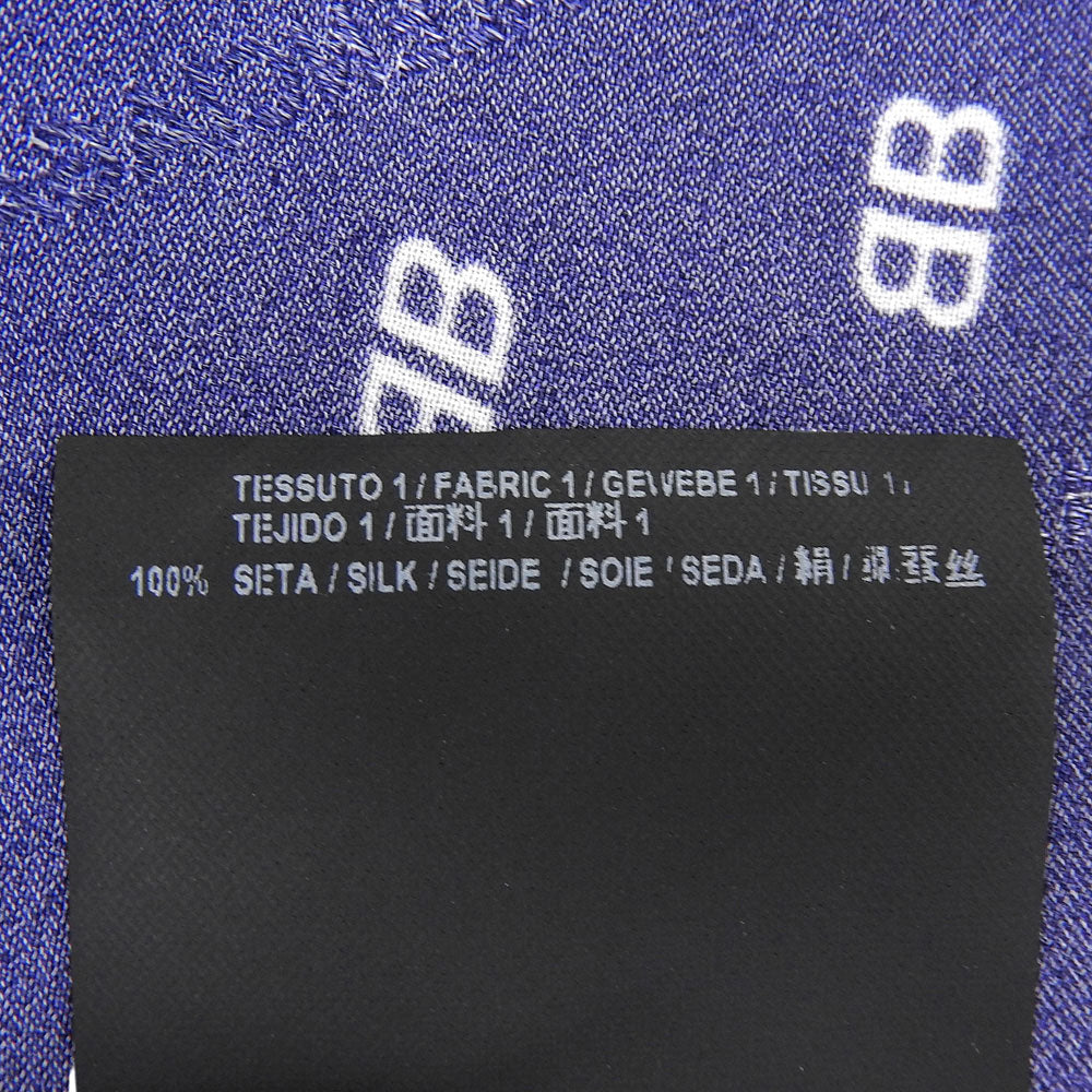 BALENCIAGA バレンシアガ シルク100% ボウタイ BBロゴ シャツブラウス トップス レディース ネイビー 34 503061 17年 トップス 34