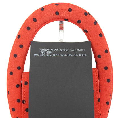 BALENCIAGA バレンシアガ 美品 シルク100% ベルテッド ドット ノースリーブ ワンピース レディース レッド 34 492105 17年 ワンピース 34