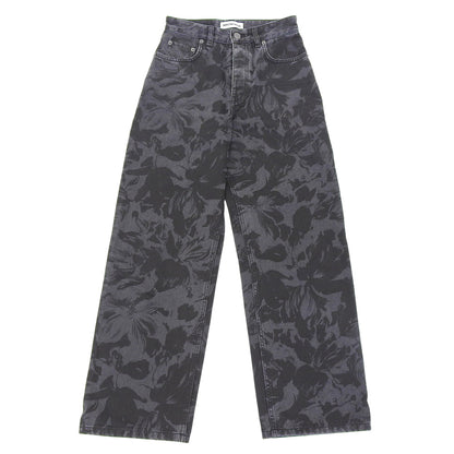 BALENCIAGA バレンシアガ フラワー総柄 ウォッシュ デニムパンツ ボトムス レディース ブラック 26 626106 20年 ボトムス 26